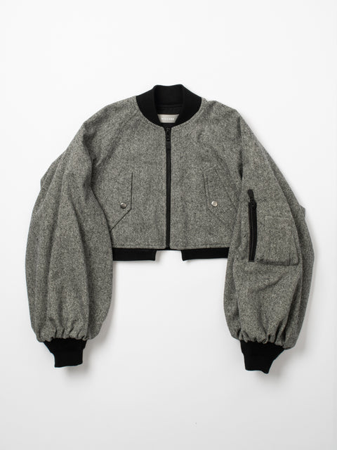 TWEED DETACHABLE BOMBER JACKET