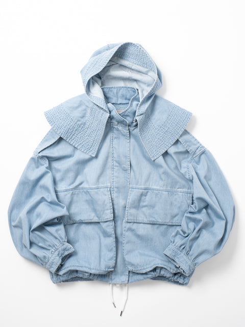 DENIM HOODED BLOUSON