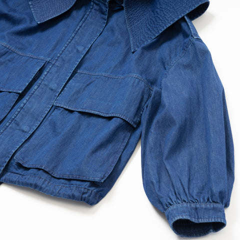 DENIM HOODED BLOUSON