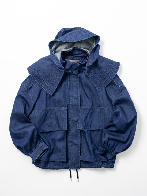 DENIM HOODED BLOUSON