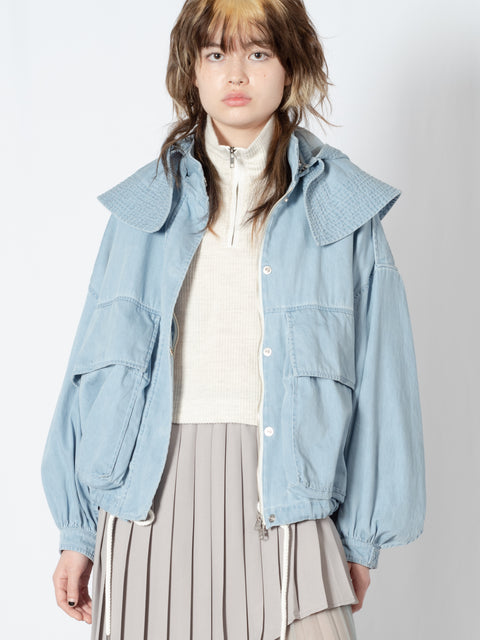 DENIM HOODED BLOUSON