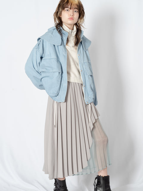 DENIM HOODED BLOUSON