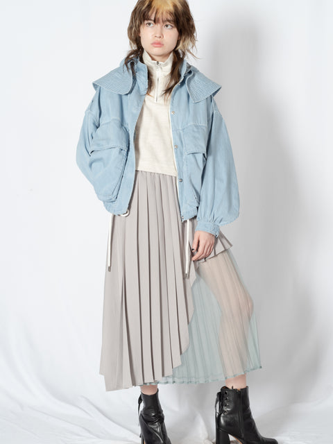 DENIM HOODED BLOUSON