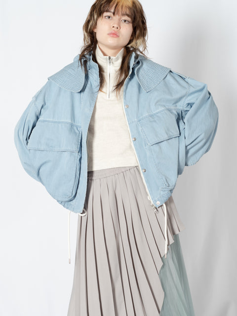 DENIM HOODED BLOUSON