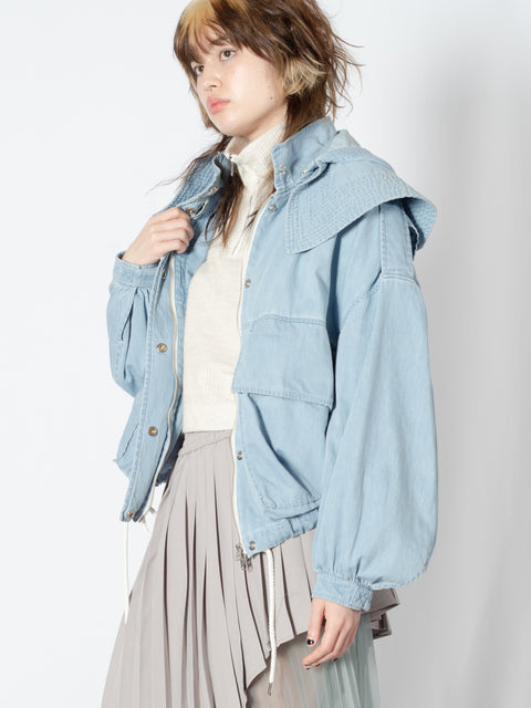 DENIM HOODED BLOUSON