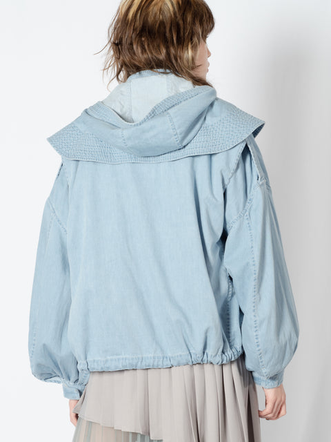 DENIM HOODED BLOUSON