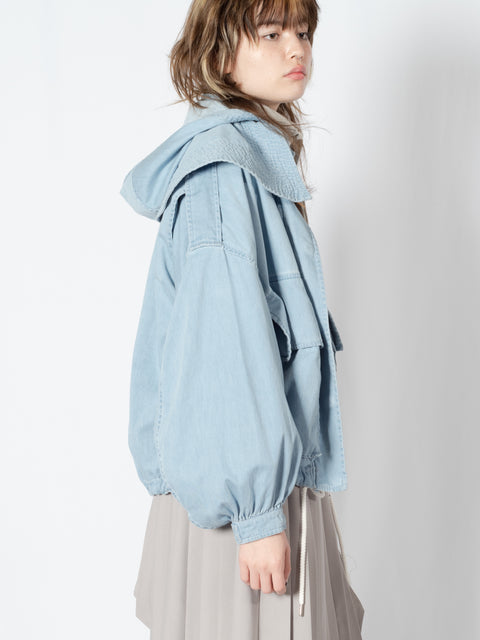 DENIM HOODED BLOUSON