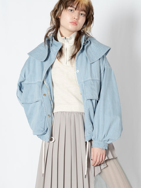 DENIM HOODED BLOUSON