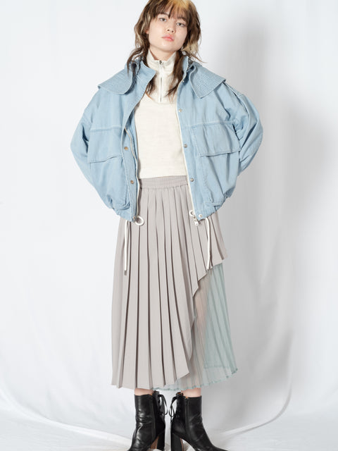 DENIM HOODED BLOUSON