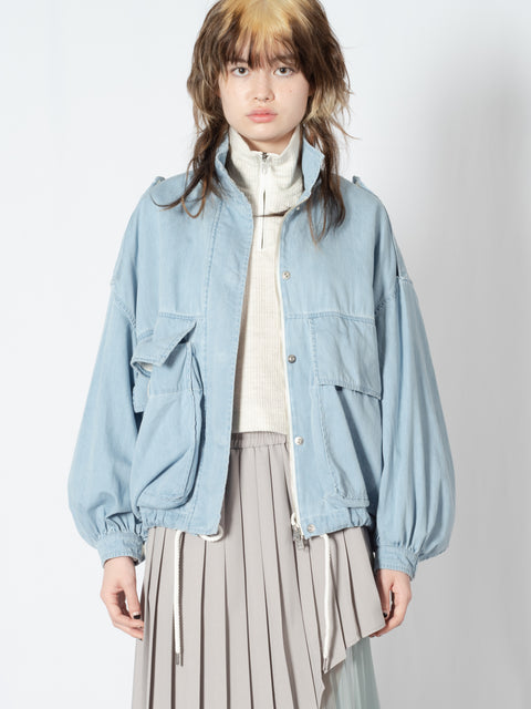 DENIM HOODED BLOUSON