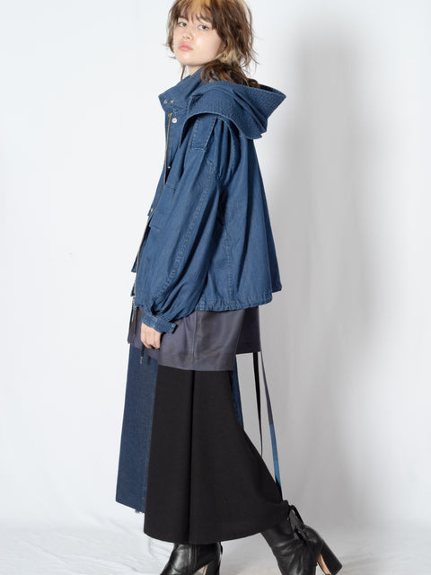 DENIM HOODED BLOUSON