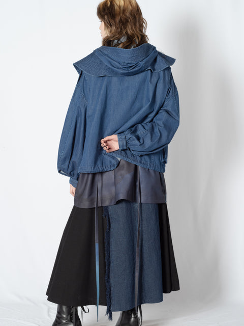 DENIM HOODED BLOUSON