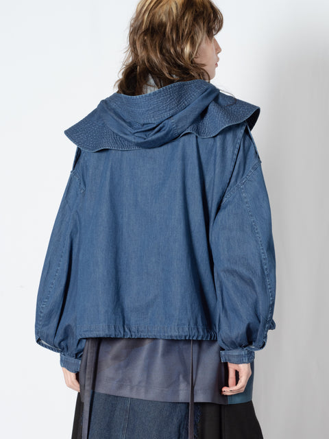 DENIM HOODED BLOUSON