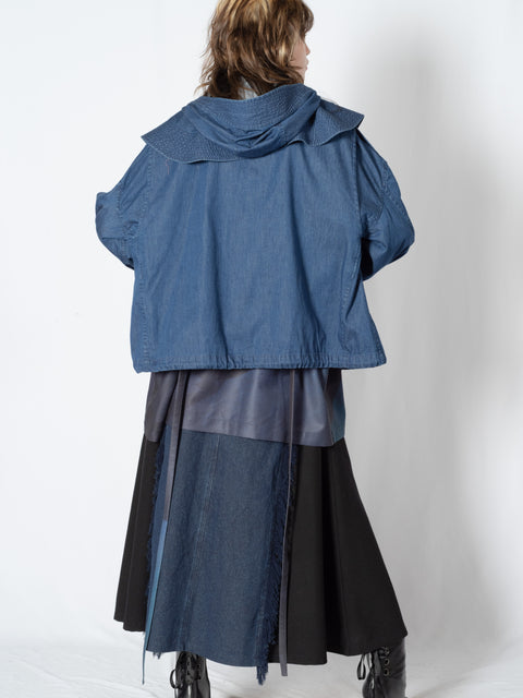 DENIM HOODED BLOUSON