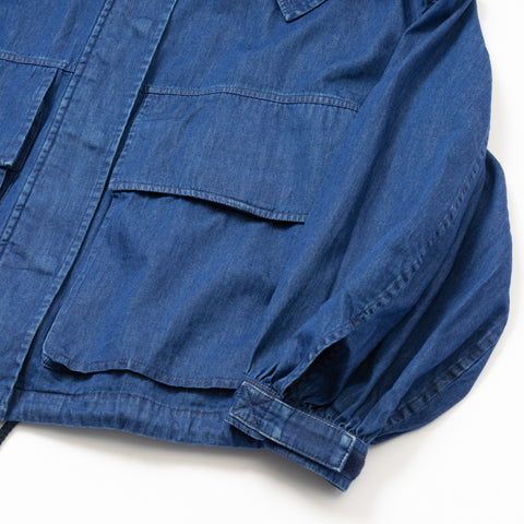 DENIM HOODED BLOUSON