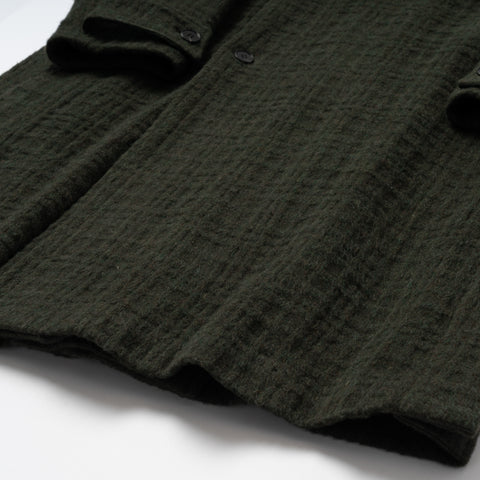 SHAGGIE WOOL CHECK WRAP COAT