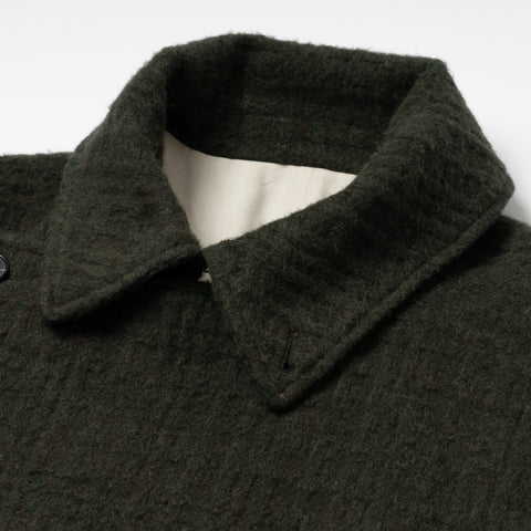 SHAGGIE WOOL CHECK WRAP COAT