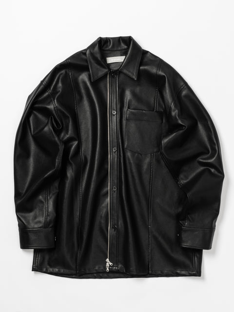 FAUX LEATHER SHIRTS JACKET