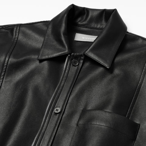 FAUX LEATHER SHIRTS JACKET