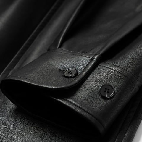 FAUX LEATHER SHIRTS JACKET