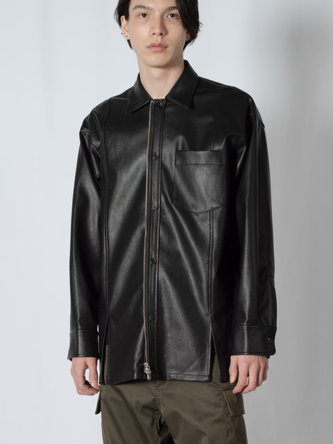 FAUX LEATHER SHIRTS JACKET