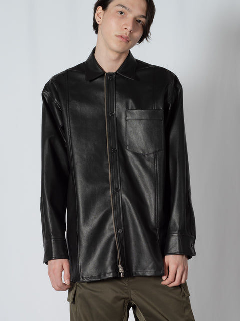 FAUX LEATHER SHIRTS JACKET