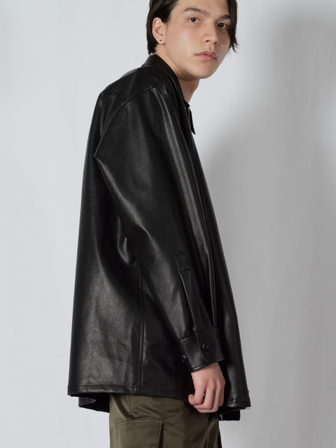 FAUX LEATHER SHIRTS JACKET