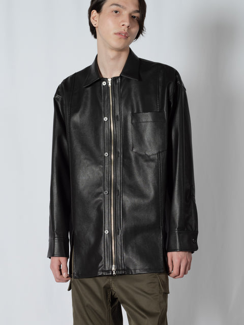 FAUX LEATHER SHIRTS JACKET