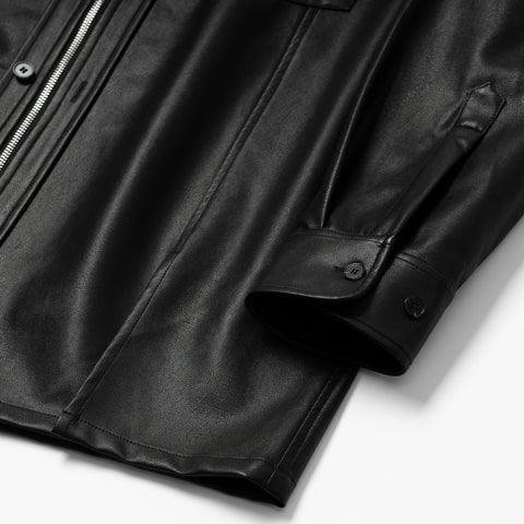 FAUX LEATHER SHIRTS JACKET