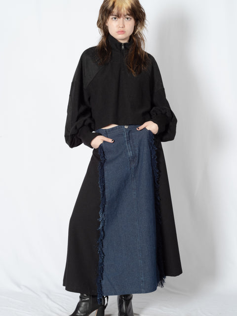 DOCKING DENIM SKIRT