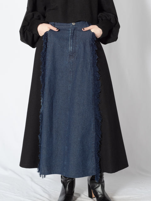 DOCKING DENIM SKIRT