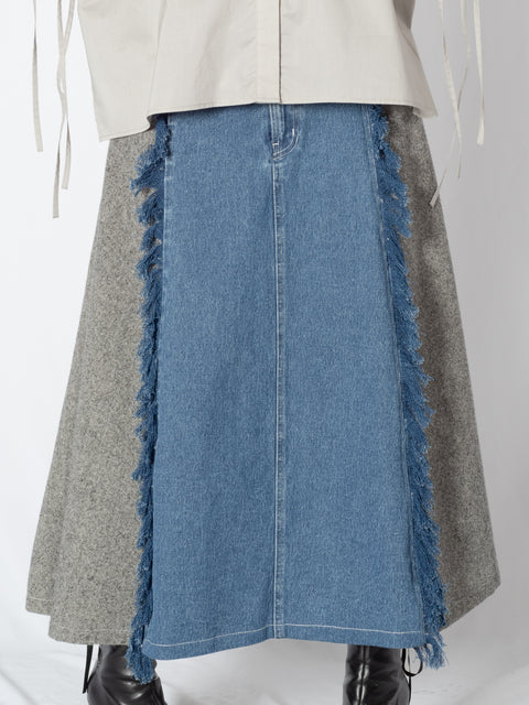 DOCKING DENIM SKIRT