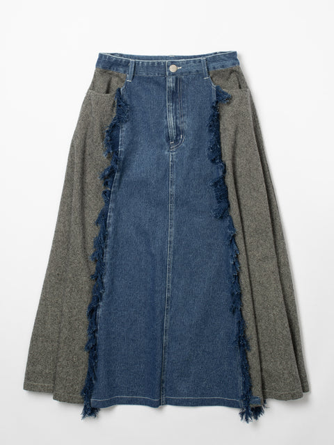 DOCKING DENIM SKIRT