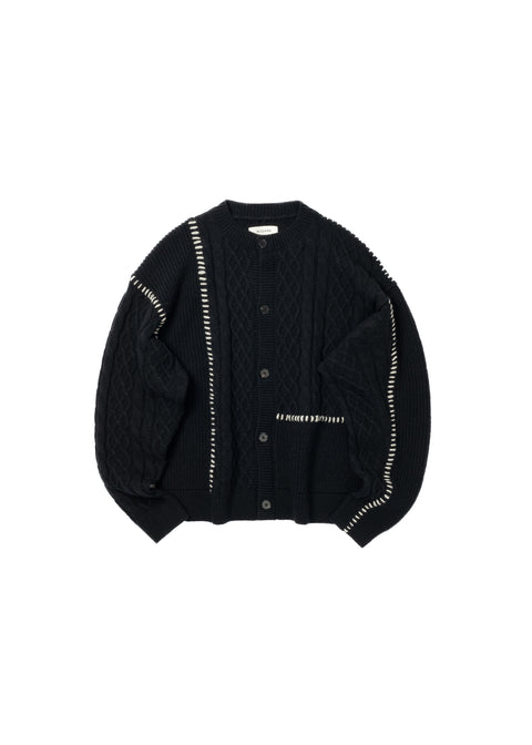 PATCHWORK KNIT CARDIGAN