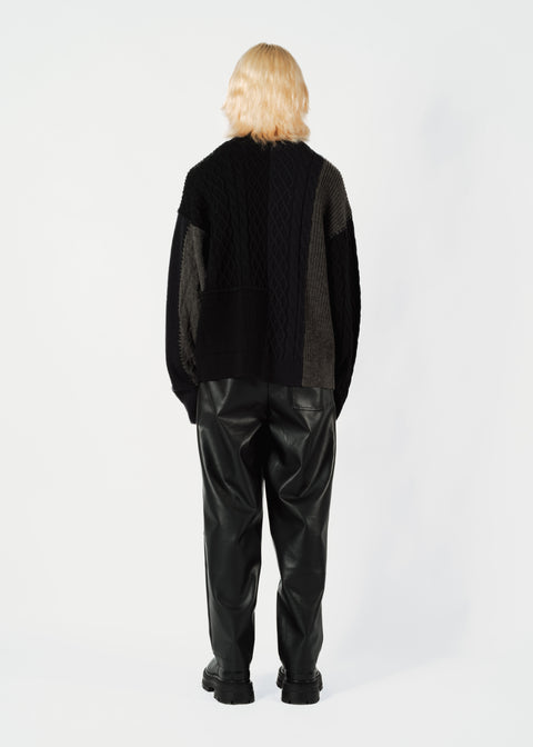 PATCHWORK KNIT CARDIGAN