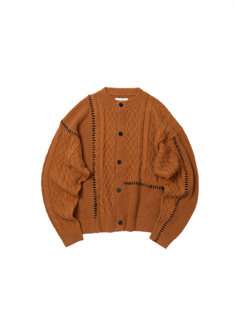 PATCHWORK KNIT CARDIGAN