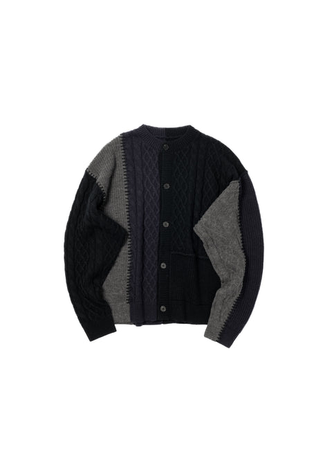 PATCHWORK KNIT CARDIGAN