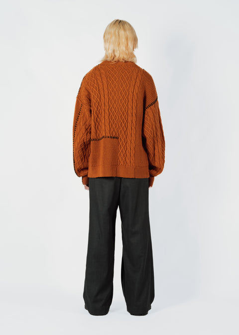 PATCHWORK KNIT CARDIGAN