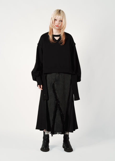 DOCKING DENIM SKIRT