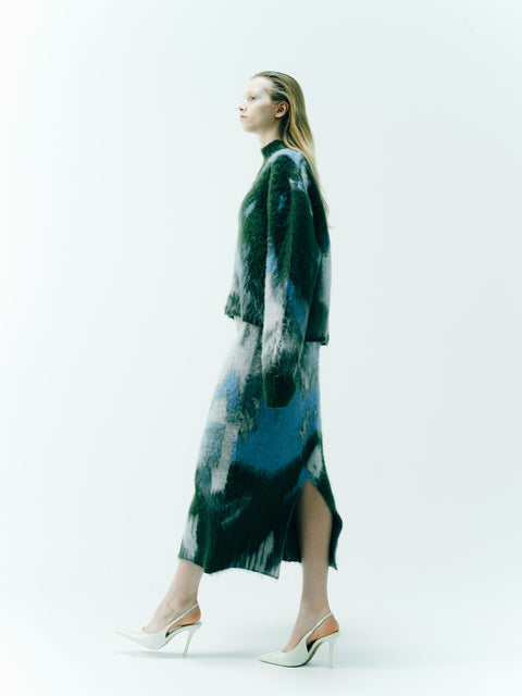 BRUSHED JACQUARD SKIRT
