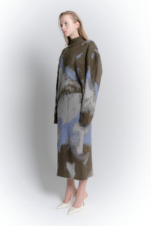 BRUSHED JACQUARD SKIRT