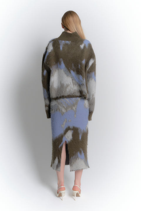 BRUSHED JACQUARD SKIRT