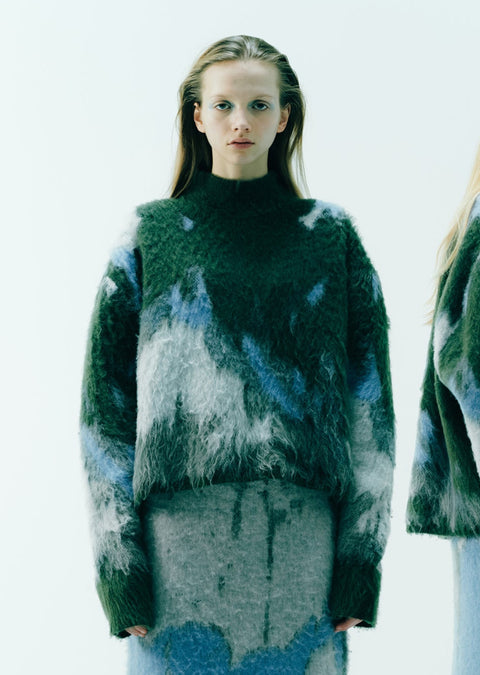 BRUSHED JACQUARD KNIT