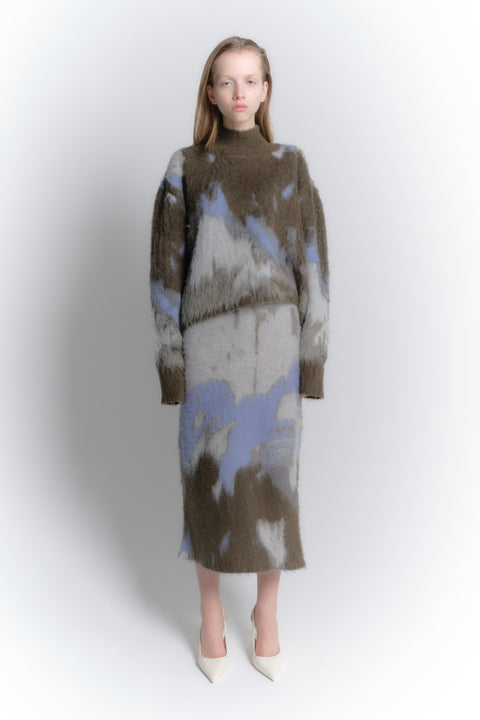 BRUSHED JACQUARD KNIT