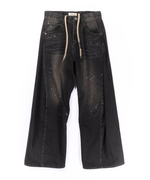 AGING TWISTED DENIM PANTS