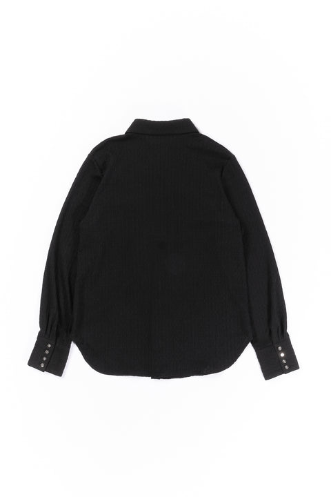SHIRRING FABRIC SHIRT