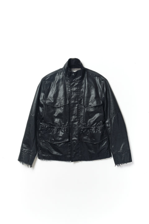 COATED FRAYED MILITARY JACKET