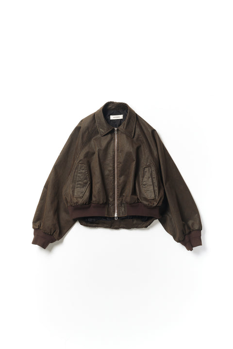 COATING COTTON WIDE SLEEVE BOMBER JACKET