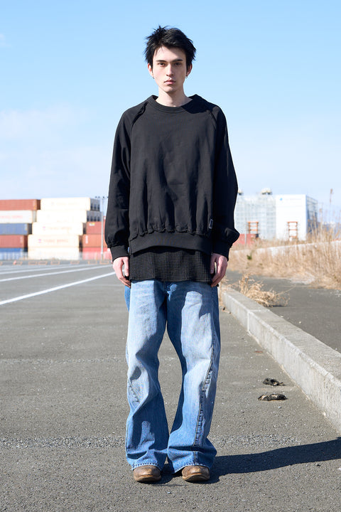 LAYERED ZIP SWEAT