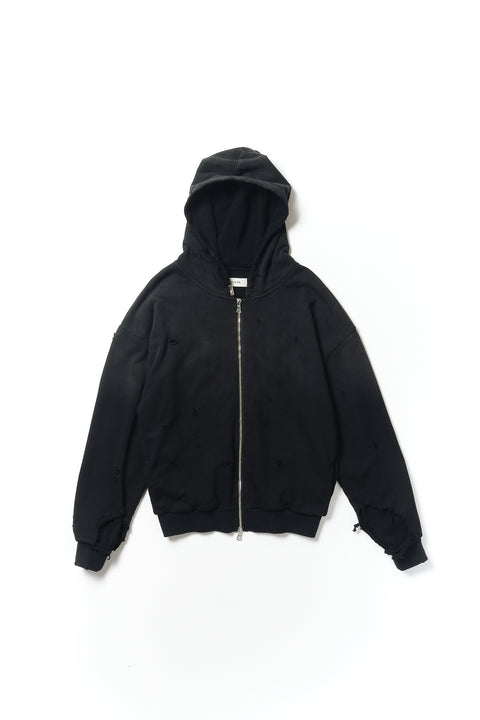 FADED DOUBLE FACE ZIP HOODIE